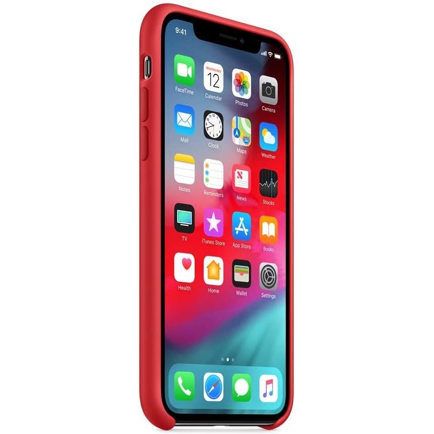 Apple iPhone X Siliconen Hoesje in ORANJE ROOD - Met Zachte Microvezel Binnenkant en Zijdezachte Buitenkant, Draadloos Oplaadbaar, Duurzaam en Stijlvol
