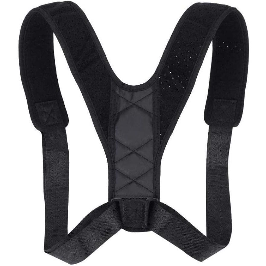 Unisex Houdingscorrectors met Verstelbare Spalken voor Rug- en Schouderondersteuning - Orthopedische Gym Beschermende Banden voor Fitness & Wervelkolomverzorging - Zwart - Discrete Rugbrace & Schouderriem