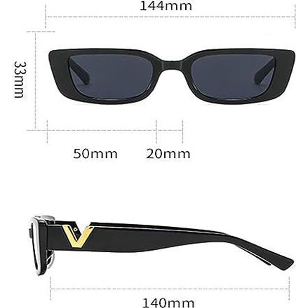 Retro Vierkante Zonnebrillen - UV-bescherming - Mode Accessoires voor Buiten - Set van 2 - Zwart & Beige