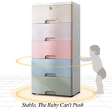 5-Lagen Kunststof Opbergkast 36x30x80cm – Waterdicht & Stofbestendig – Dichtsluitende Lade Kast Met Wieltjes – PP Kunststof Rolkast Voor Thuis Kantoor Slaapkamer – Moderne Stijl – Macaron Kleur – Sealed Style Opslagkast