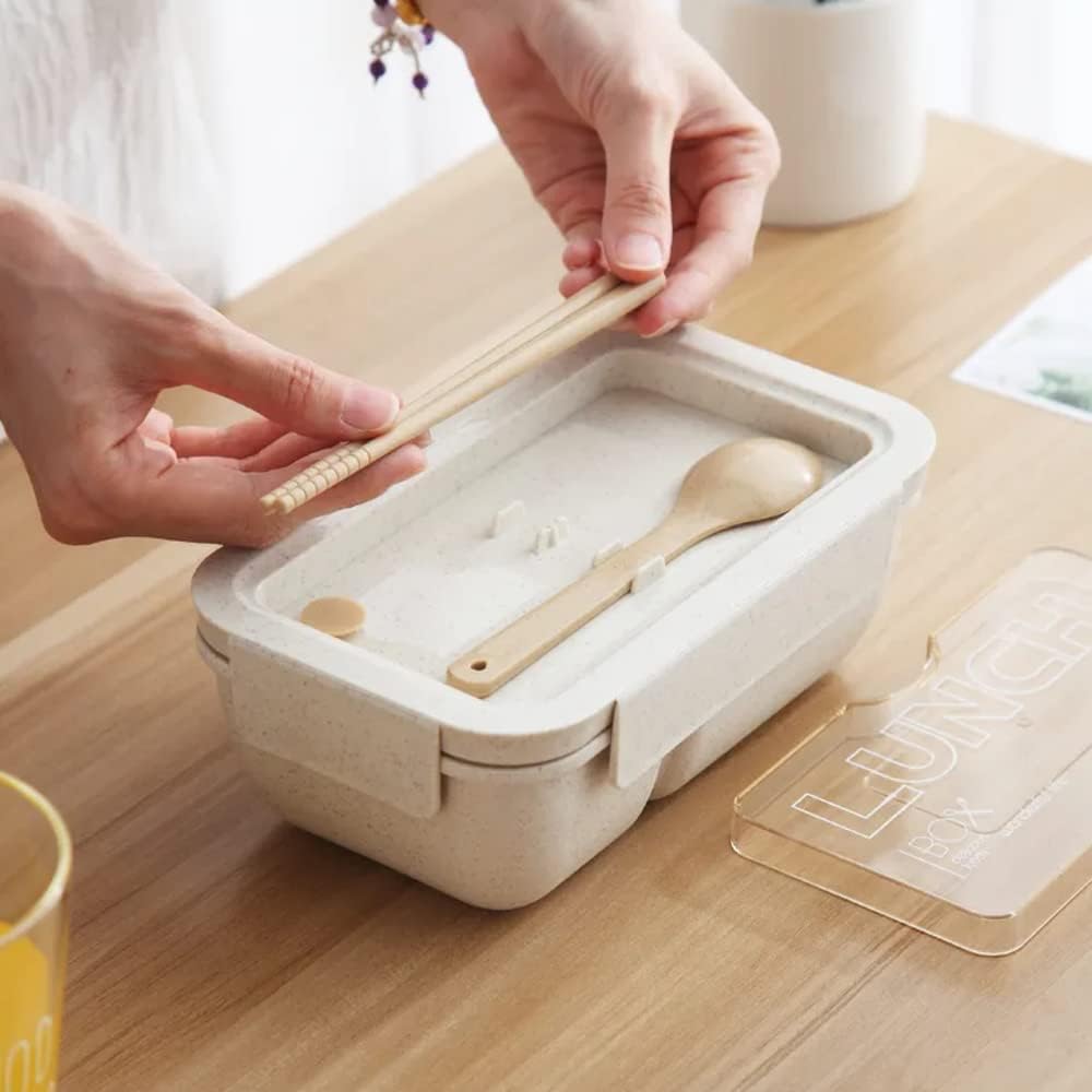 Bento Box met Bestek - 1100ml - Inclusief Geïsoleerde Tas - BPA-vrij - Lekvrije Lunchbox - Herbruikbare Voedselcontainer - Compact en Lichtgewicht (kopie)