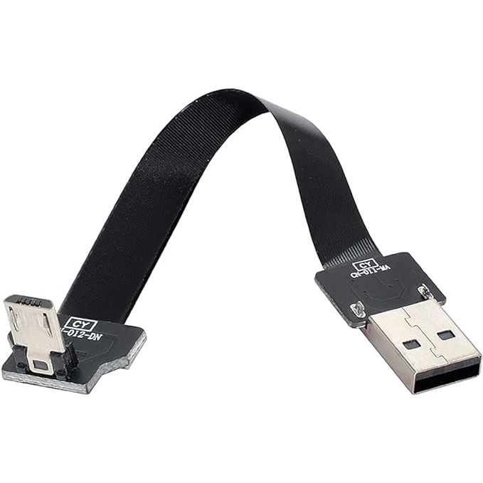 Chenyang 200cm USB 2.0 Type-A naar Micro USB 5pin Mannelijke Datakabel - Plat, Slank en Flexibel voor FPV, Schijf & Telefoon - Eenvoudige Zelfassemblage