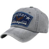 Vintage Baseballpet – Geborduurd Eagle Design – Verstelbare Cowboy Cap – 100% Katoen – Retro Pet – One Size – Comfortabel en Ademend – Washed Cotton – Pet voor Heren en Dames – Donkerblauw