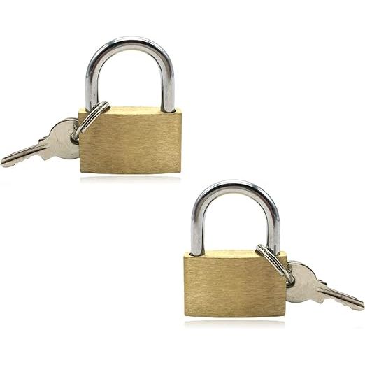 2 Stuks - Premium Set Robuuste Hangsloten van 4cm met Sleutel - Weerbestendig, Veilig en Duurzaam - Perfect voor Koffers, Kasten, Kluisjes, Gereedschapskisten - Uitstekende Beveiliging voor Thuis en Onderweg