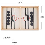 Snel Slingeren Puck Bordspel - Hockey Game - Tafel Desktop Strijd Houten IJshockey Winaar Bord Tafelspel Ouder-kind Interactief Speelgoed voor Kinderen Kids - Spannend Slingeren Puck Bordspel voor Familieplezier met Kinderen