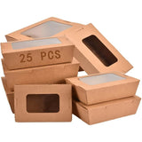 Kraft Papieren Cupcake Dozen - Milieuvriendelijke Voedsel Geschenkdozen met Venster - Perfect voor Koekjes, Taarten, en Geschenken - 25 Stuks