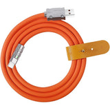 USB-A naar USB-C Vloeibare Siliconen Datakabel - 120W Snelladen, Ultra-Zacht, Duurzaam en Flexibel - Oranje, 2 Meter