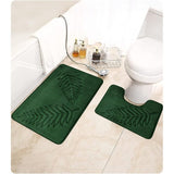 Extra Zachte Badmat Met Pedestal Mat - Anti-Slip Badkamermat - Super Comfortabele en Absorberende Vloermat voor Badkamer, Toilet, Slaapkamer - Beschermt Tegen Koude Vloeren - Groen - 40 x 50 cm U-Pad - Verkrijgbaar in Verschillende Kleuren