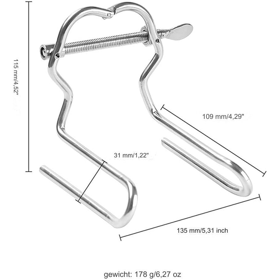 Verstelbare Dilator Plug Roestvrij Stalen Vaginale Speculum Mirror Device - Anus En Vagina Dilator Toy - Enema Expander - SM Seksspeeltje Voor Mannen, Vrouwen, Koppels - Medisch Roestvrij Staal - Veilig, Anti-Allergisch, Vrije Afstelbaarheid