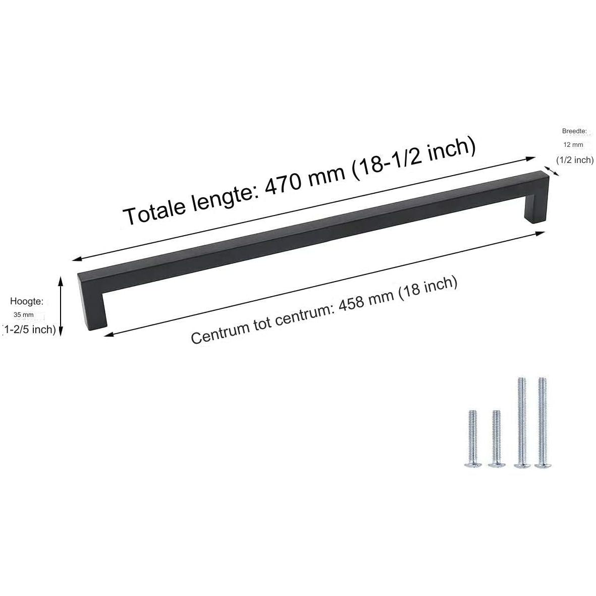 15 Stuks Keukenkast Trekkers Zwart - Vierkant Kast Hardware - Lade Trekkers - Moderne Badkamerkast Handgrepen - Roestvrijstalen Keukenlade Trekkers - 18 Inch Gat Midden - Vernieuw je keuken en badkamer met deze eigentijdse zwarte trekkers