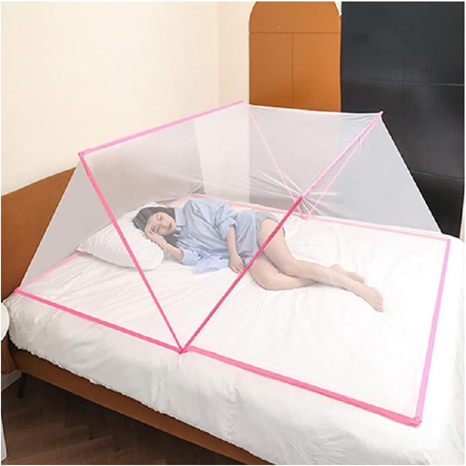 Opvouwbare Draagbare Klamboe voor Volwassenen – 190x100x80cm – Zelfstaand Muskietennet Zonder Bodem – Ademend Polyester Mesh – Anti-Mug & Insectennet voor Binnen, Camping & Reizen – Blauw | Compact & Chemisch Vrij