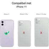 Echt Lederen Hoes voor iPhone 11 - Portemonnee Hoesje met Polsband en Kaartsleuven - Magnetische Sluiting Houderfunctie Flip Cover voor iPhone 11 (Rood) - Stijlvolle Bescherming en Handige Functionaliteit met Hoogwaardig Leer