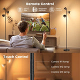 36W - Moderne - LED - Boomvormige - Staande - Vloerlamp - Dimbaar - Staande - Lamp - met - Afstandsbediening - en - Touch - Control - 3 - Draaibare - Armen - 4 - Lichtkleuren - Warm - tot - Daglicht - 2500 - Lumen - voor - Woonkamer - Slaapkamer - Kantoor