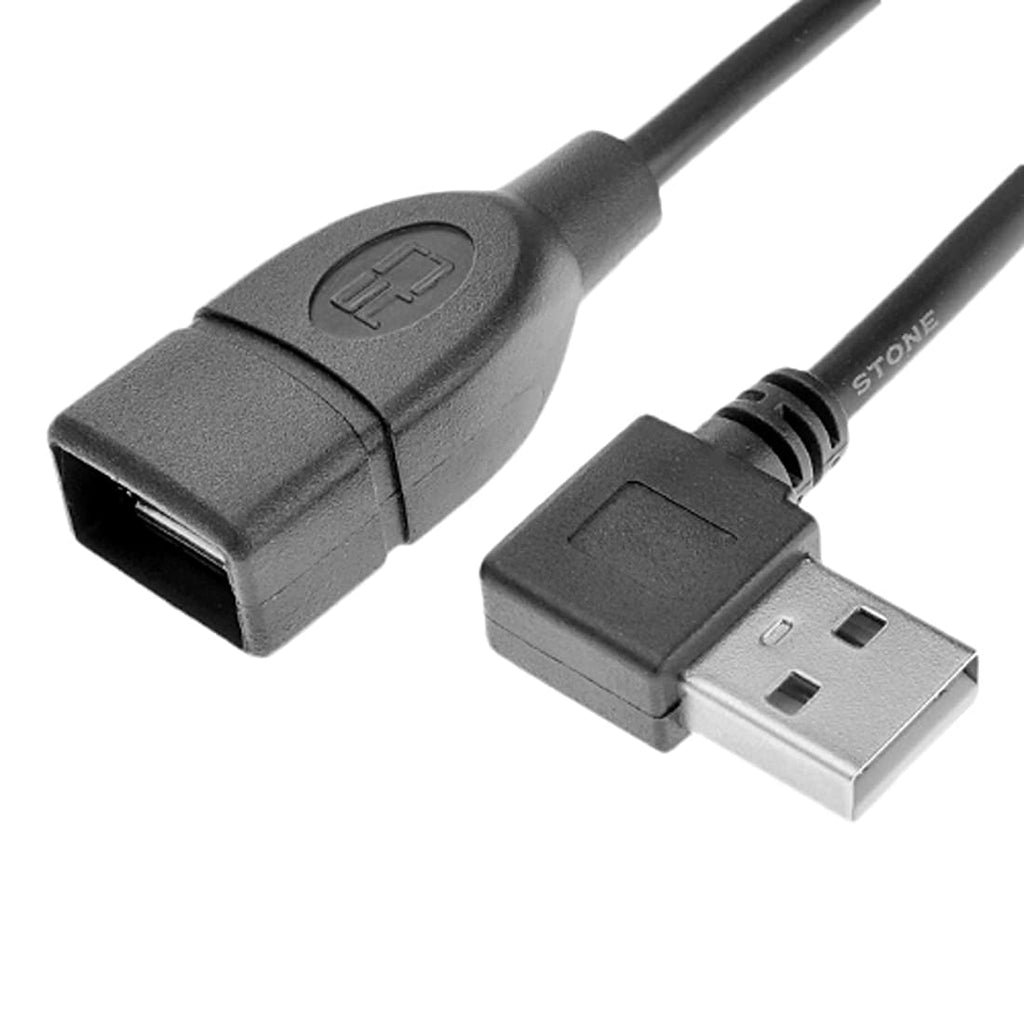 2 Stuks USB Male naar Female - USB 2.0 Verlengkabel Set 40cm - 90° Gebogen Links en Rechts - Ideaal voor Beperkte Ruimtes