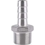 Roestvrij Stalen Slangkoppeling - Hoogwaardige RVS SS304 Mannelijke Draad Buiskoppeling Staaf Slang Achteraansluiting BSP 1/8 Inch ~ 3/4 Inch Barb Plug Adapter voor Luchtlijnen (3/4 x 15 mm) - Duurzame Verbinding voor Luchtsystemen en Toepassingen