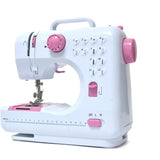 Elektrische Naaimachine – Mini Naaimachine voor Beginners – 12 Stiksels – Draadspoel Apparaat – Dubbele Draad – Compacte Naaiapparaat – EU 220V – Roze Naaimachine – Draagbare Handnaaimachine – Kleine Tafelnaaimachine
