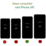 Multifunctionele portemonnee voor iPhone XR hoesje met verstelbare nekband - Creditcardhouder - 6.1" - PU lederen handtas portemonnee - Staande spiegel make-up hoesje met houder - Voor mannen vrouwen meisjes - Roze