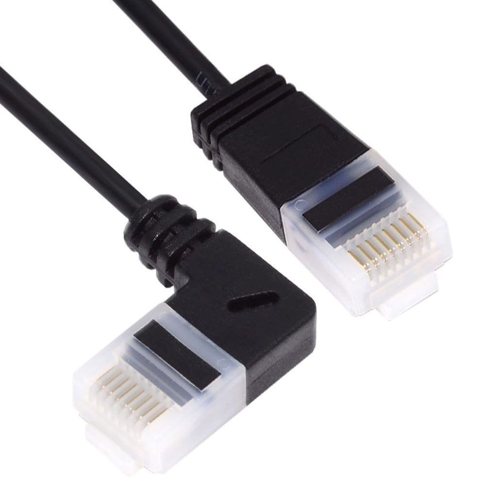 Ultra Dunne Slanke Cat6 Ethernet Kabel - RJ45 Haakse UTP Netwerkkabel - 90 Graden Patchkabel - Cat6a LAN Kabel voor Laptop, Router, TV Box