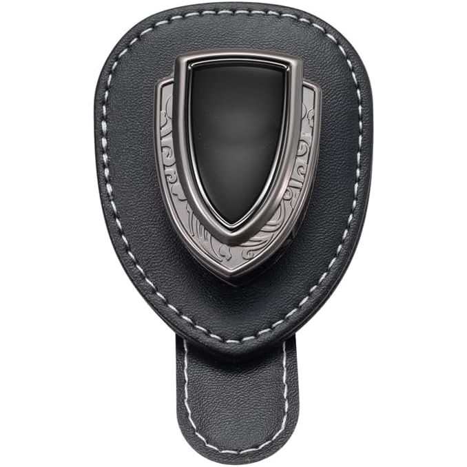 Auto Zonnebrilhouder  - PU Leer & Roestvrij Staal - Handige Clip voor Autovizier - Stijlvol en Duurzaam