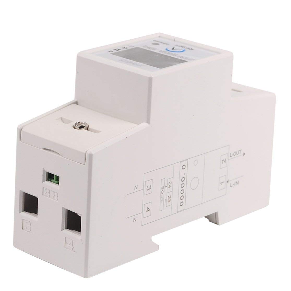 SINOTIMER - DDS015 - 230V DIN Rail Enkelfase Wattmeter - Energiemeter AC met Resetfunctie Kaemma - Vermogensverbruik en Elektronische Energiemeting - Kleur: Wit