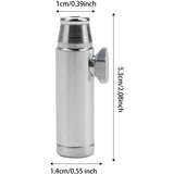 2 Stuks - Metalen Snuff Fles met Trechter - Draagbare Snuff Bullet - Snuff Snorter - Rocket Snorter - voor Snuff Liefhebbers - Ideaal voor Buitenshuis en Reizen - Zilver