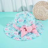 Baby Strandhoed Met Bloemenprint - Blauwe Zonnehoed Voor Baby's - Ademend En Sneldrogend Materiaal - Verstelbare En Comfortabele Pasvorm - Geschikt Voor Zonbescherming Op Strand Of Vakantie Maat 50 - Baby Beach Bucket Hat Blauw Met Bloemen