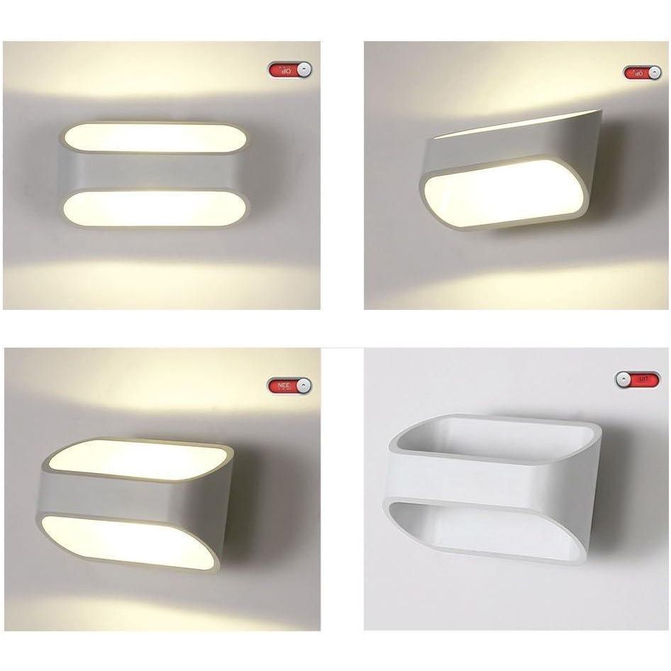 Moderne Wandlamp - 5W LED Wandlamp Voor Binnen - Dimbaar - Inclusief Warm Licht LED Lamp - Aluminium Behuizing - Sfeerverlichting Voor Slaapkamer, Hal, Studio, Gang - 220V - Witte Kleur - Energiezuinig Design