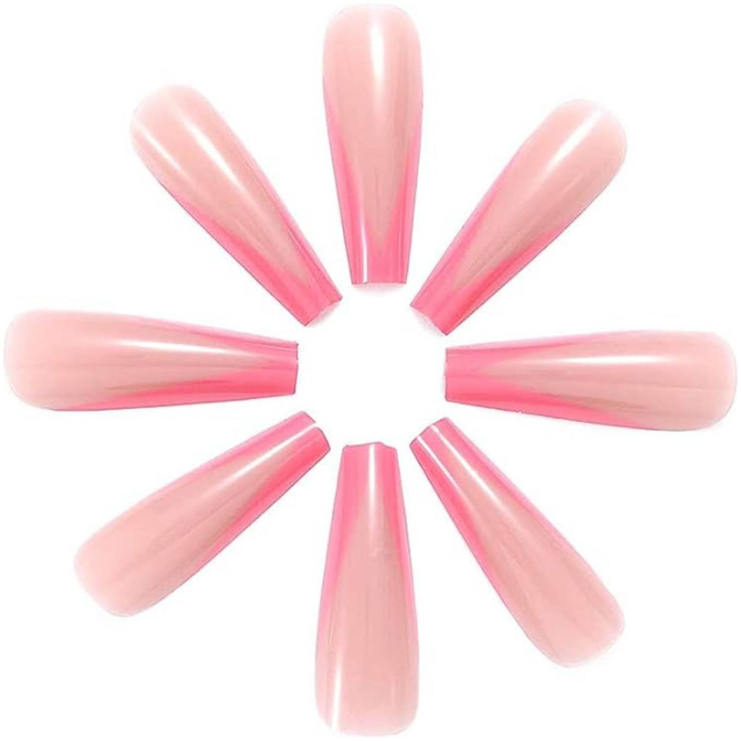 Hot Pink French Press on Nails - Designer Fake Nagels voor een Stijlvolle Look - Langdurige Coffin Acryl Nagels (Glanzend) - 24 Stuks