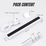 SoundbarRGB ritme lamp muziek visualizer – voice control audio spectrum LED light bar – USB Type C sound control lichtbalk met 32 LED kleuren – desktop auto gaming sfeerverlichting equalizer lamp zwart