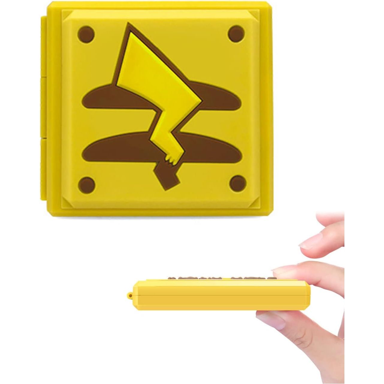 Game Card Opbergcase Voor Nintendo Switch - Schokbestendige - Geel met Vraagteken Design - Geschikt voor 12 Game Cards - Zakformaat en Reisvriendelijk