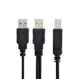 80cm Dual USB 2.0 naar Standaard B Mannelijke Y-Kabel - Ideaal voor Printers, Scanners & Externe Harde Schijven - Compatibel met 2.5" HDD - Gegevens- en Voedingsconnectie