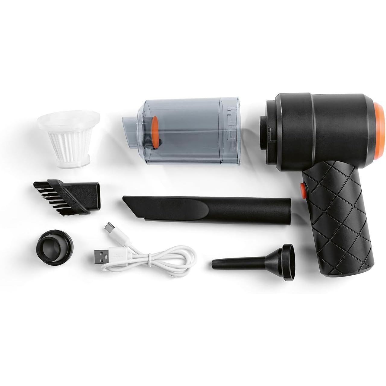 Mini stofzuiger draadloos – handstofzuiger auto met blaasfunctie – USB C oplaadbare autostofzuiger – 4kPa krachtige vacuum cleaner – compacte stofzuiger met accessoires voor auto toetsenbord en bureau
