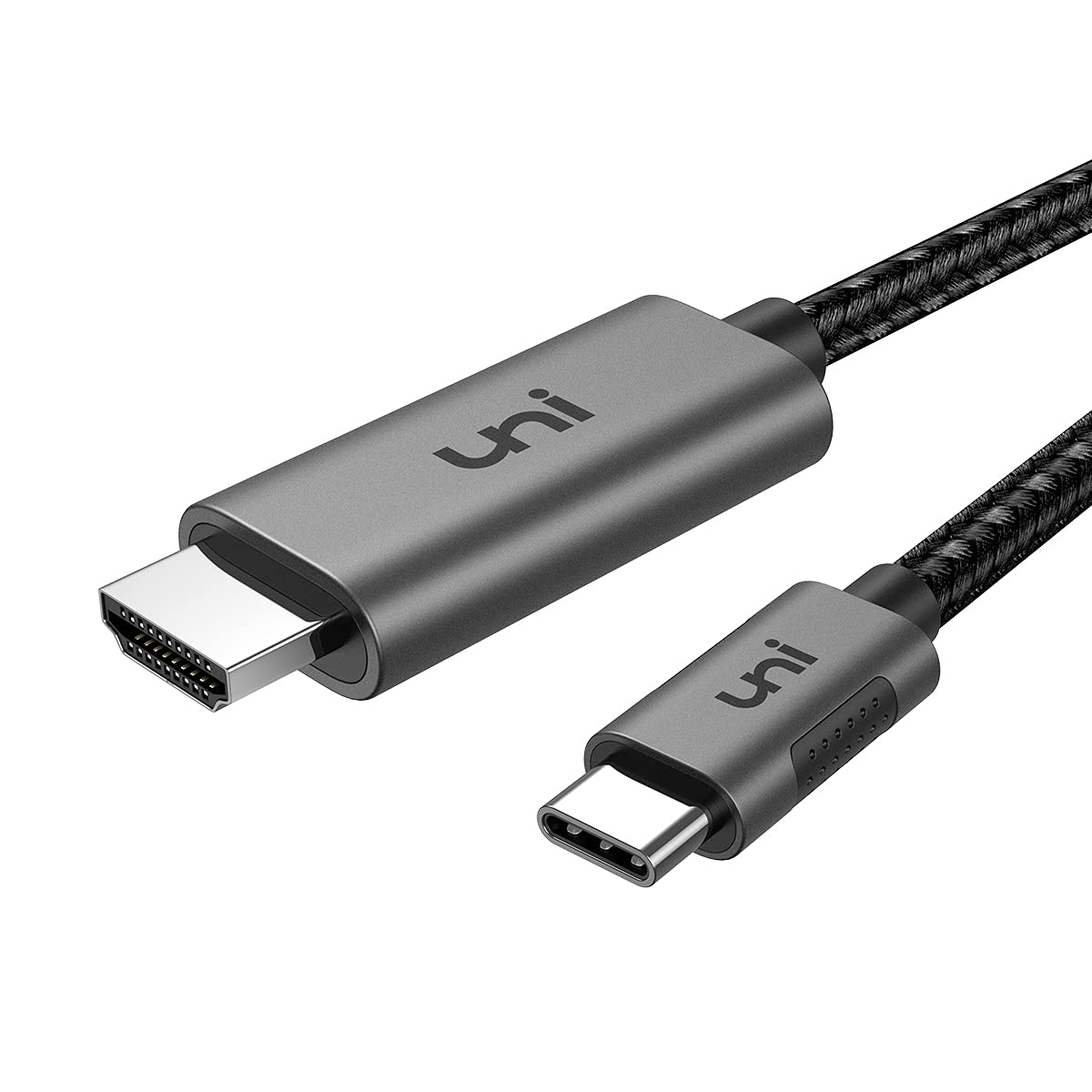 Lange - USB C naar HDMI kabel - 4K @ 60Hz - USB Type C naar HDMI kabel - Compatibel met Thunderbolt 3 - voor MacBook Pro, MacBook Air, iPad Pro, Surface Book 2, Samsung S10 en meer - 1,8 m / 6 ft - Grijs