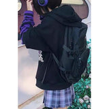 1-Stuks YINGKE Dames Japanse Schattige Kawaii Anime Patroon Hoodies Meisjes Harajuku Stijl Trui Sweater - Trendy Meisjes Harajuku Hoodie met Anime Design