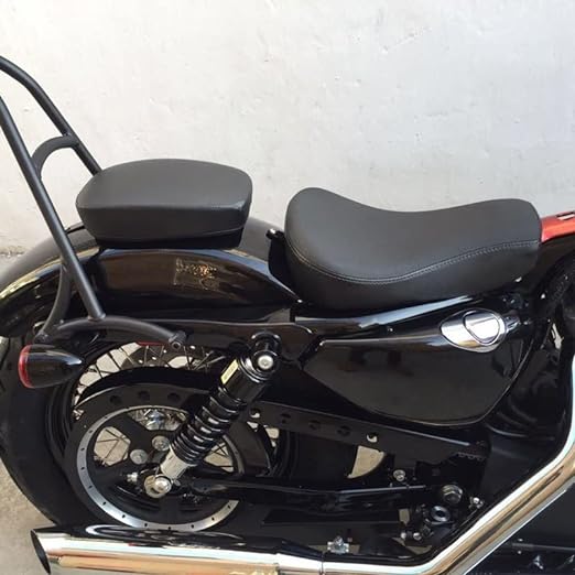 Retro Motorfiets Voorstoel Kussen - Geschikt voor Motorfiets Sportster XL883 XL1200 X48 72 (2004-2019) - Uniek Ontwerp, Comfortabel, Eenvoudige Installatie - Leer + PP-plastic + Metaal, Perfecte Vervanging