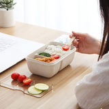 2 Stuks -Japanse Bento Box Set - Met Bestek - Lekvrije Deksel - Lunchtrommel - Duurzame Lunchbox - Ideaal Voor Maaltijdvoorbereiding - Herbruikbare Eetdoos - BPA vrij - Compact En Lichtgewicht - Voedselveilig Handige Voedselcontainer - Beige & Roze