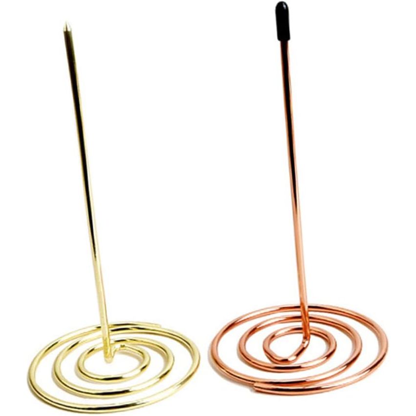 Set van 2 Stuks Metalen Bon Houder Sticks – Stevig en Duurzaam – Veilig Gebruik met Ronde Basis en Rubberen Dop – Perfect voor Kantoor en Horeca – Afmetingen 14,5 x 7,5 cm