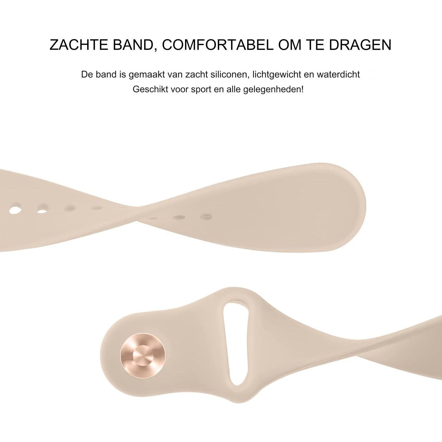 20mm Verstelbare Siliconen Horlogeband - Vervangende Watchband - Compatibel met Amazfit Bip 3 / Bip 3 Pro / Bip U Pro / Bip S / Bip Lite / Bip S Lite - Sportieve en Duurzame Vervangende Horlogebandjes - Flexibel en Comfortabel - Milk Tea