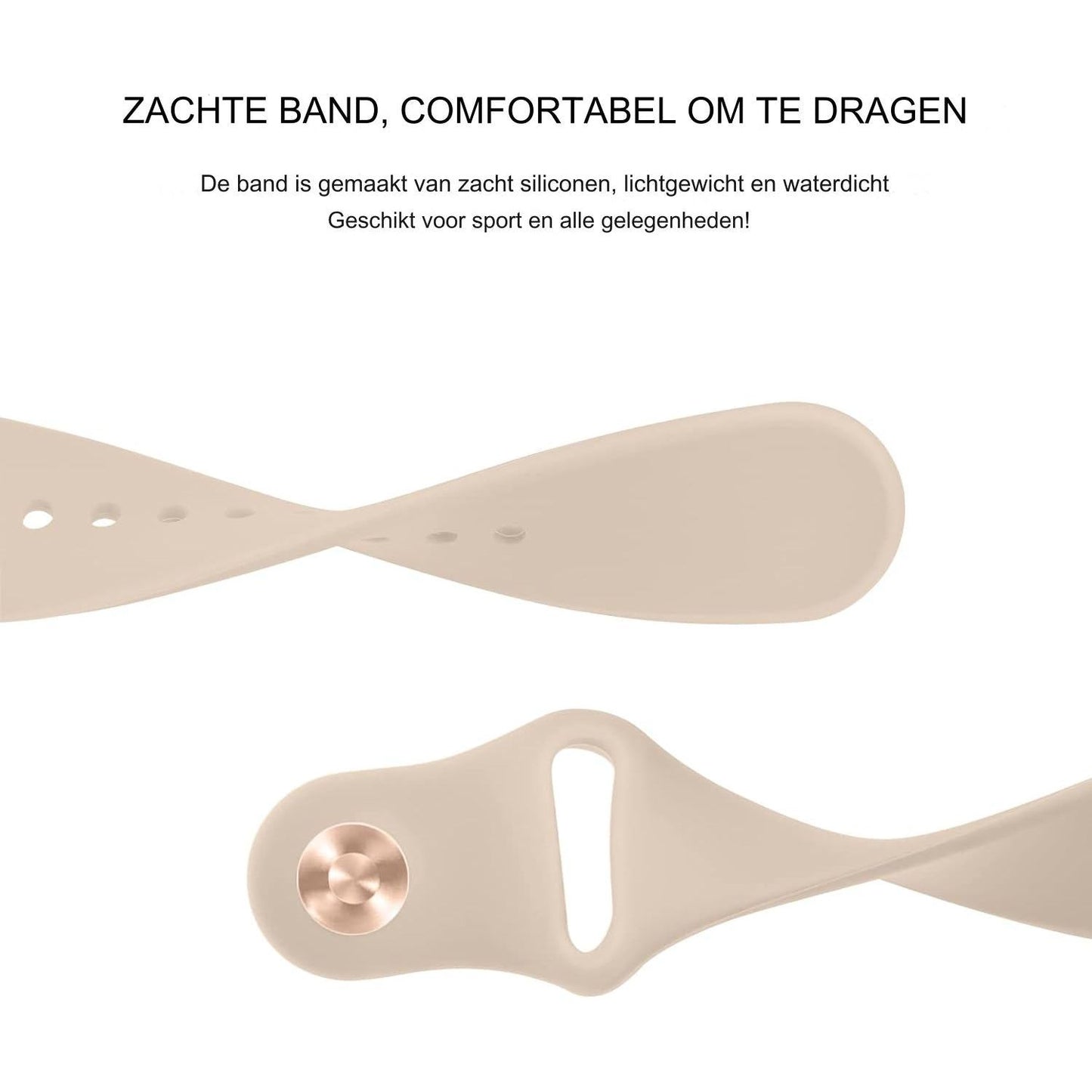 20mm Verstelbare Siliconen Horlogeband - Vervangende Watchband - Compatibel met Amazfit Bip 3 / Bip 3 Pro / Bip U Pro / Bip S / Bip Lite / Bip S Lite - Sportieve en Duurzame Vervangende Horlogebandjes - Flexibel en Comfortabel - Milk Tea
