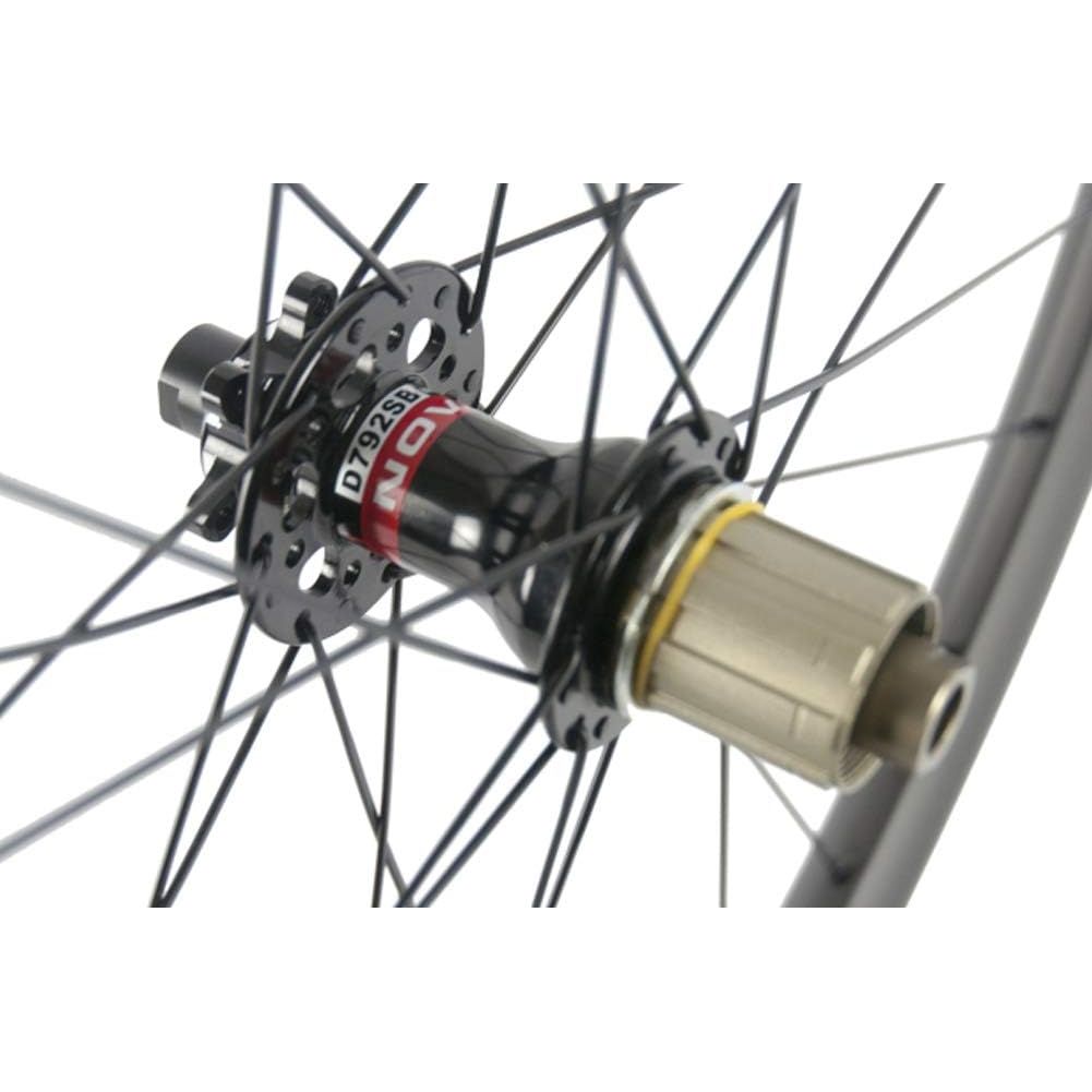 Carbon Mountainbike Wielset - 25mm Rim - 30mm - Tubular Spoorwiel - Hookless Design - Novatec 791-792 Hub - Geschikt voor Shimano 8/9/10/11 Speed - Zwart