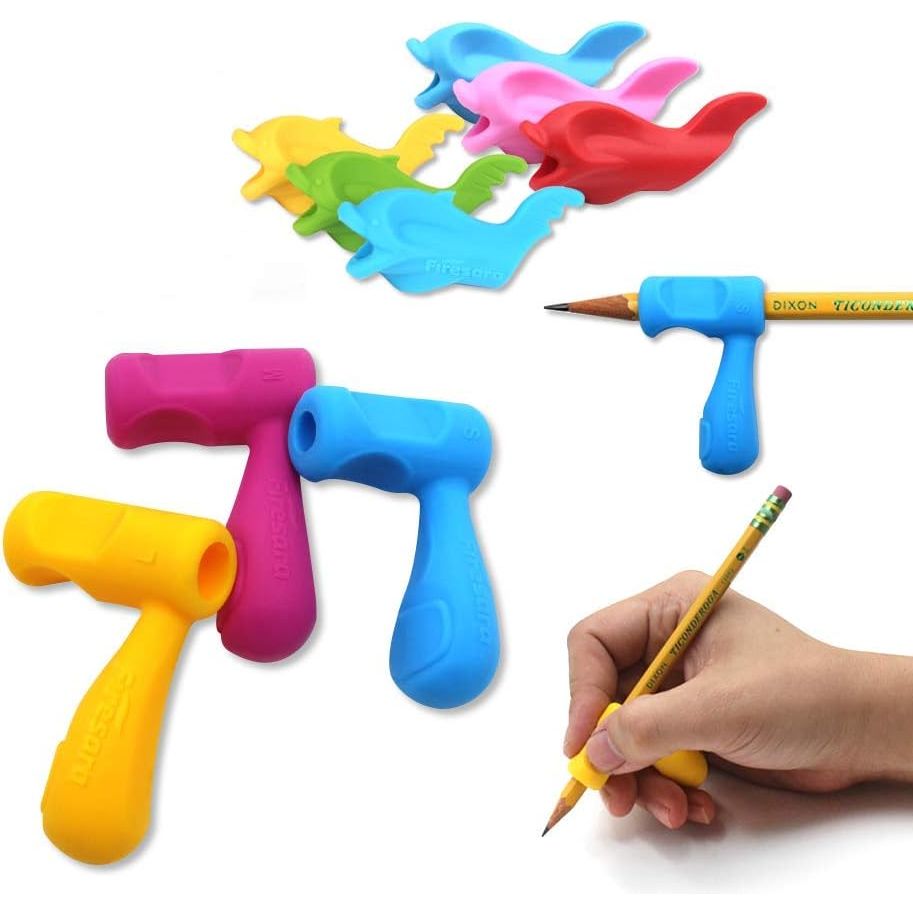 Siliconen Potloodgreep-Set – Ergonomische Schrijfhulp voor Kinderen & Volwassenen – Veilig & Comfortabel – Geschikt voor Diverse Pennen - 9 Stuks