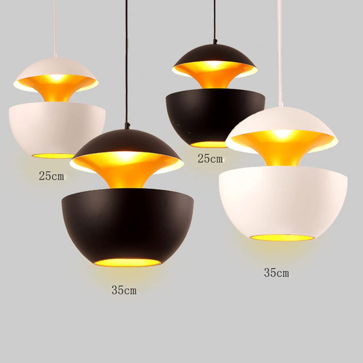 Nordic Modern Retro Luxe Hanglamp - Vintage Industriële E27 Edison Fitting - Enkelvoudige Kop - Keuken Eiland Cafe Pendelverlichting - Zwart - Diameter 35 cm - Voor Woonkamer, Slaapkamer, Kantoor - Scandinavisch Design