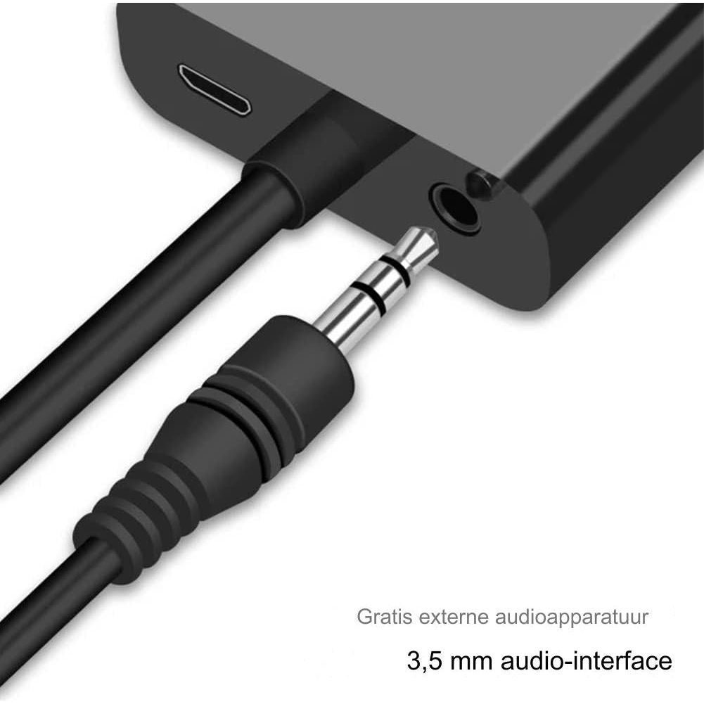 HDMI Naar VGA Adapter Met 3.5mm Audio Kabel & Voedingskabel - HDMI Male Naar VGA Female - 1080p 60Hz Ondersteuning - Voor Laptop, Monitor, Projector, TV - Plug & Play - Hoge Compatibiliteit - Goudgeplateerde Connector
