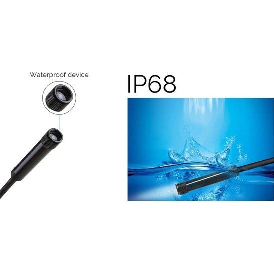 USB Endoscoop - 2 Meter - Inspectiecamera - Waterdicht IP67 - Ø5.5 mm - Met 6 Verstelbare LED Lampen - Compatibel met Android en Windows XP/7/8/9/10 - Voor Onderhoud en Reparatie