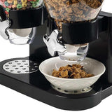 Dubbele Cornflakes Dispenser – Voorraadpot – Granen Dispenser – 2 x 500g Capaciteit – Voor Ontbijtgranen, Snacks en Droge Producten – Zwart