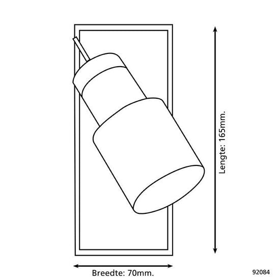 Eglo Davida Spot 1-Lichts Chroom Wit - LED Wandspot Plafondspot met Verstelbare Lampenkop - Moderne Binnenverlichting voor Woonkamer Slaapkamer Hal en Keuken - Metalen Spotlamp voor Interieur