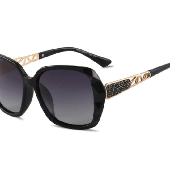 Butterfly Zonnebril UV400 Gepolariseerd - Dames Zonnebril Zwart PurpleStar Z6000 - Luxe Vlinder Bril met Polarized Lenzen - Fashion Sunglasses voor Autorijden Strand Vakantie en Dagelijks Gebruik