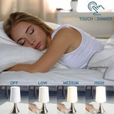 2 Stuks - Moderne Tafellampen met Stoffen Lampenkap - Dimbare Touch Bediening - Sfeerlampen voor Nachtkastje of Woonkamer - Tafellamp Set met E27 Fitting - Bedlampjes voor Slaapkamer of Dressoir - Zwarte Tafellampen
