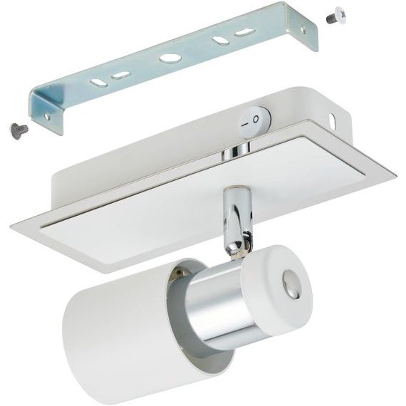 Eglo Davida Spot 1-Lichts Chroom Wit - LED Wandspot Plafondspot met Verstelbare Lampenkop - Moderne Binnenverlichting voor Woonkamer Slaapkamer Hal en Keuken - Metalen Spotlamp voor Interieur