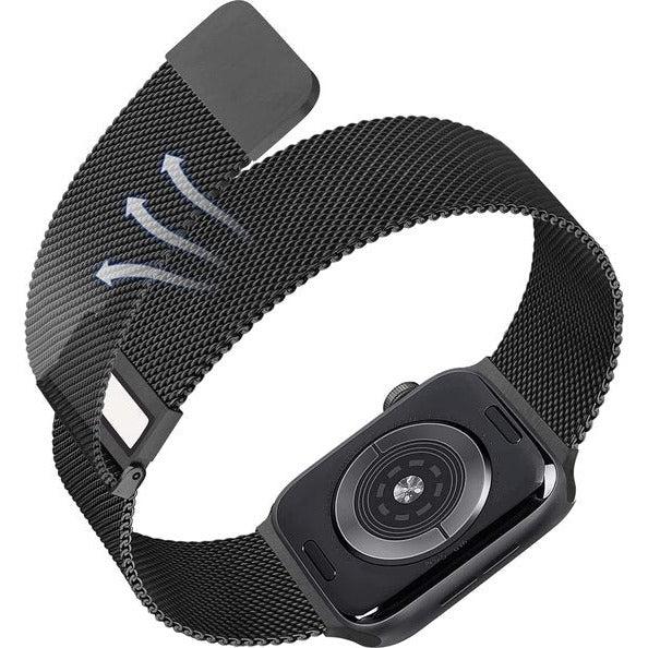 RVS | Milanese Vervangende Smartwatch Band | Stalen Magnetische Horlogeband | Stalen Bandvervanging van Roestvrij staal | Horlogeband Accessoires | Geschikt Voor Apple Watch | 41mm / 40mm / 38mm | Zwart